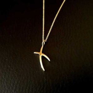 Gold Kiss Pendant Necklace