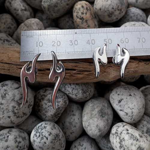Pyro solid silver earstuds