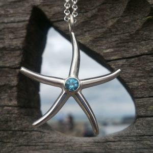 Starfish with Topaz Pendant Necklace by Rob Morris