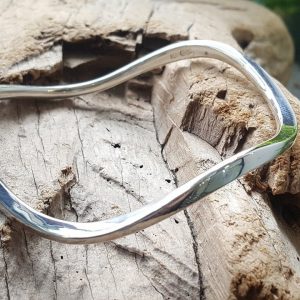 Solid Silver Flow Bangle by Rob Morris