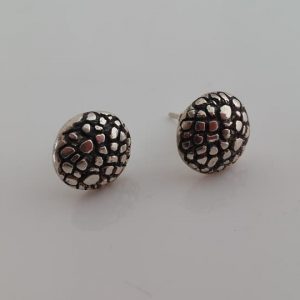 Round textured silver studs