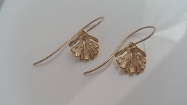 Kelp Drop Earrings in Gold by Rob Morris